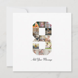 Carte Noir et blanc Numéro 8 Photo Collage