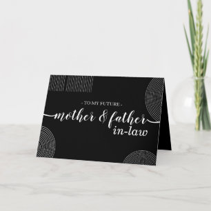 Carte Noir Géométrique Nouveaux Parents Mère Père Mariag