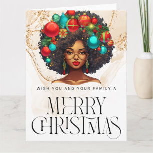 Carte Noir Noël Sista Melanin Queen Femmes Noël