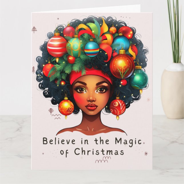 Carte Noir Noël Sista Melanin Queen Femmes Noël (Devant)