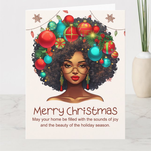 Carte Noir Noël Sista Melanin Queen Femmes Noël (Devant)
