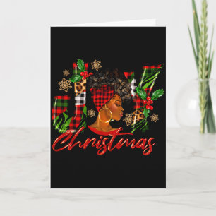 Carte Noire Américaine Africaine Joyeux Noël Femme Noire
