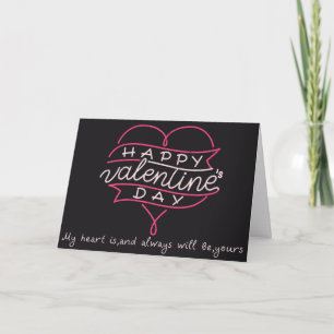 Carte noire avec Heureuse Sainte-Valentin