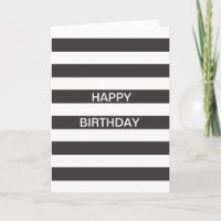 Carte noire et blanche de joyeux anniversaire de