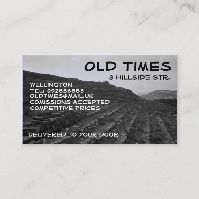 Carte noire et blanche de profil d'affaires de vue (Devant)