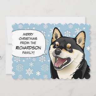 Carte noire et bronzage de Joyeux Noël de Shiba