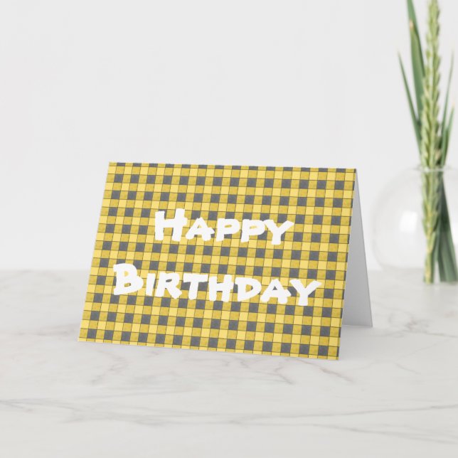 Carte noire jaune de joyeux anniversaire de (Devant)
