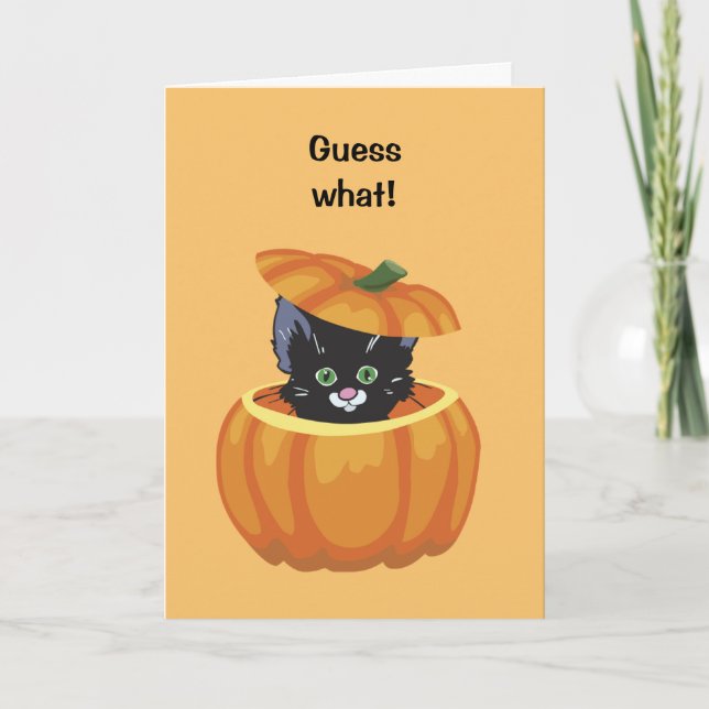 Carte noire mignonne de Halloween de citrouille de (Devant)
