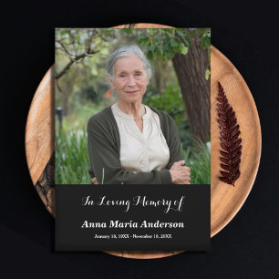 Carte noire simple Merci funéraire photo