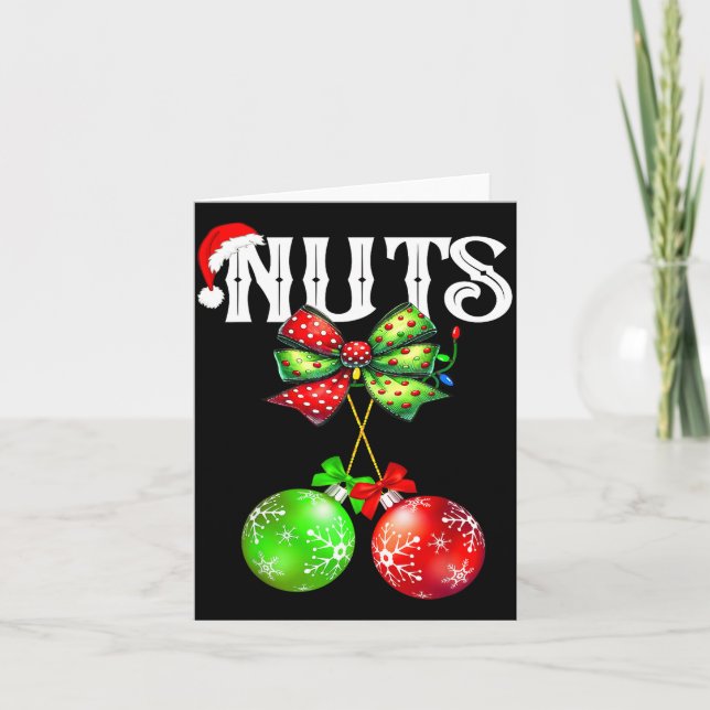 Carte Noix de poitrine drôles Noisettes de Noël pour fam (Devant)