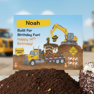 Carte Nom 14e Anniversaire Chantier de Construction