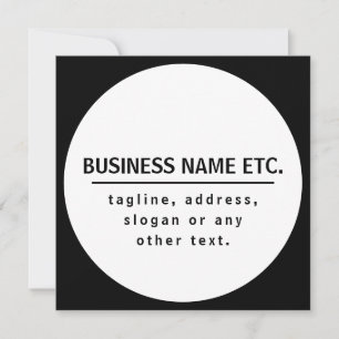 Carte Nom commercial & Slogan/autre texte Noir et blan