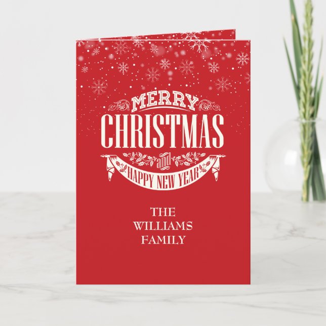 Carte Nom de famille Joyeux Noël Bonne année (Devant)