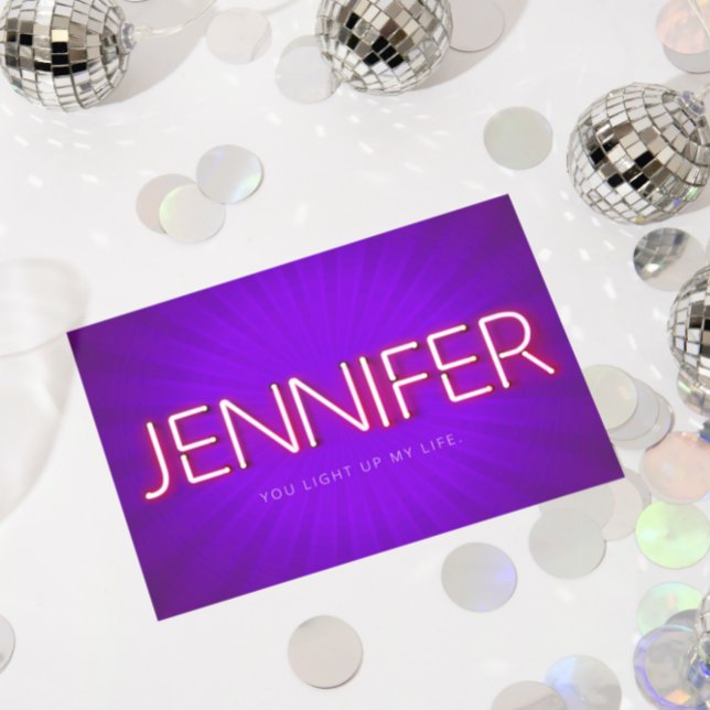 Carte Nom de Jennifer en néon brillant (Créateur téléchargé)