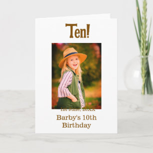 Carte nom de photo d'anniversaire 10 ans date simple mar
