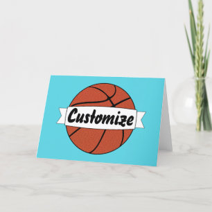 Carte Nom d'équipe de basket/partie faits sur commande