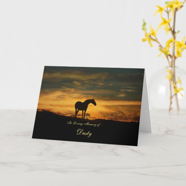 Carte Nom du cheval Sympathy Memorial (Fleur jaune)