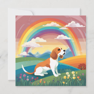 Carte Nom du chien personnalisé beagle Sympathie du pont