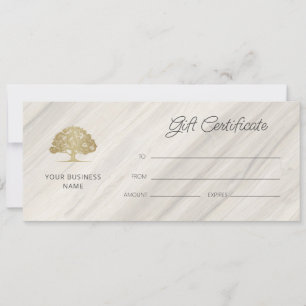 Carte Nom du Spa naturel Certificat cadeau