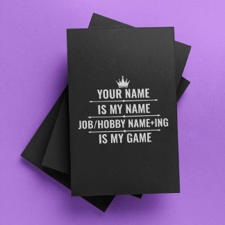 Carte Nom du travail et du passe-temps Funny personnalis