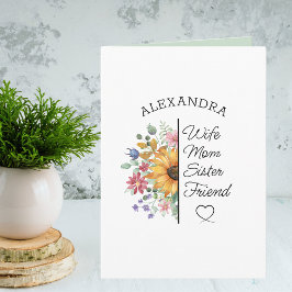 Carte Nom floral personnalisé Texte Anniversaire ou tout