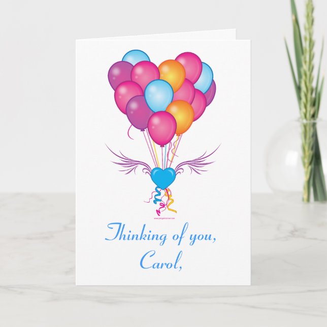 Carte Nom Personnalisable Obtenez bien avec les coeurs e (Devant)