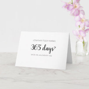 Carte Nom personnalisé 1 an 365 jours anniversaire de co