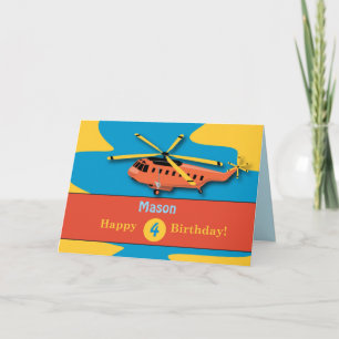 Carte Nom personnalisé, âge personnalisé, 4e anniversair