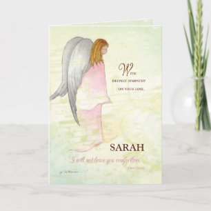 Carte Nom personnalisé, ange de sympathie, Reli chrétien