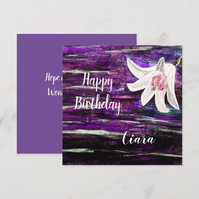 Carte Nom personnalisé Anniversaire (Devant / Derrière)