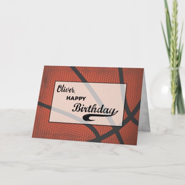 Carte Nom Personnalisé Basketball Anniversaire Grand Bal (Devant)