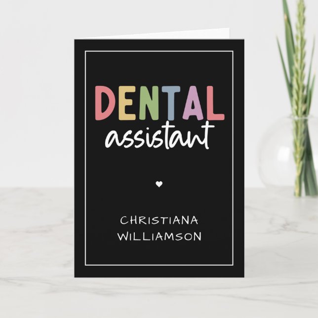 Carte Nom personnalisé Dental Assistant Cadeau (Devant)