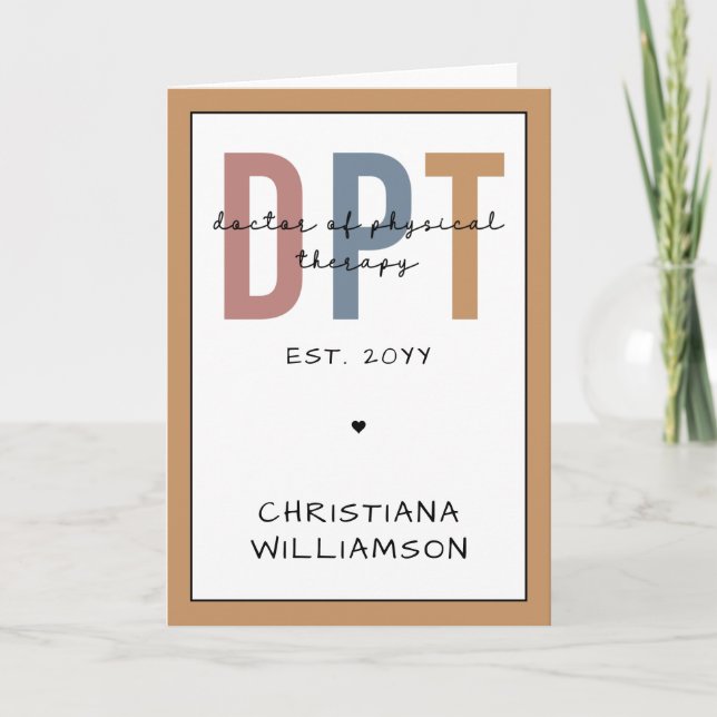 Carte Nom personnalisé DPT Doctor of Physical Therapy (Devant)