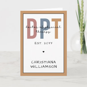 Carte Nom personnalisé DPT Doctor of Physical Therapy