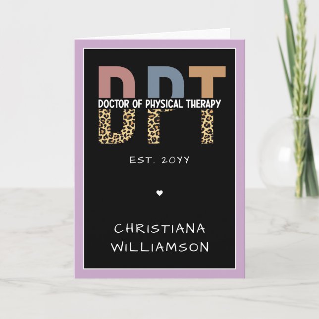 Carte Nom personnalisé DPT Doctor of Physical Therapy Ch (Devant)