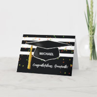 Nom personnalisé du diplôme avec Casquette et noir