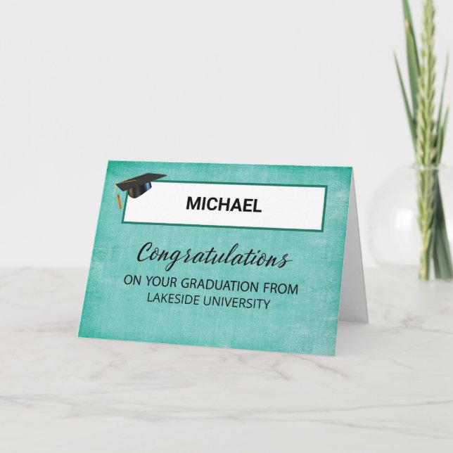 Carte Nom personnalisé Félicitations aux diplômés de l'é (Devant)