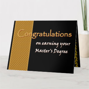 Carte NOM PERSONNALISÉ Félicitations Master's Degree