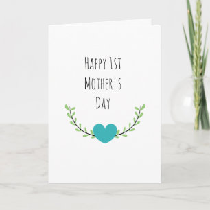 Carte Nom personnalisé Fête des mères Coeur floral