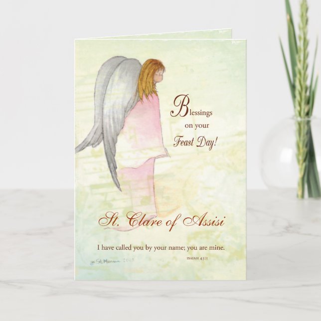 Carte Nom personnalisé Fête Jour Angel religieux (Devant)