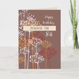 Carte Nom personnalisé Grand-père 84e anniversaire Brown