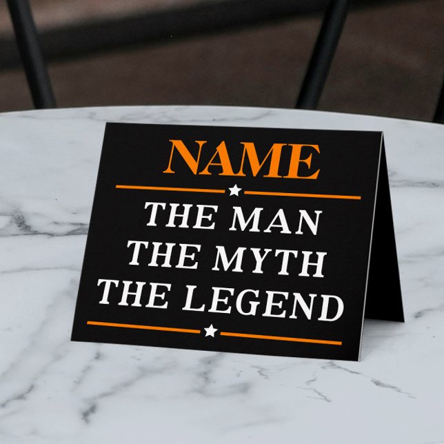 Carte Nom personnalisé L'Homme La Légende Le Mythe (Créateur téléchargé)