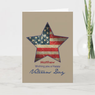 Carte Nom personnalisé, Matthew, Joyeux Jour des anciens
