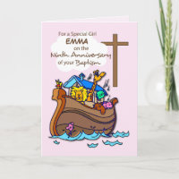 Nom personnalisé Neuvième anniversaire du Baptême 