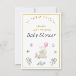Carte Nom personnalisé Renard flottant ballons Baby Show