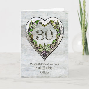 Carte Nom personnalisé Rustic 30th Birthday Card