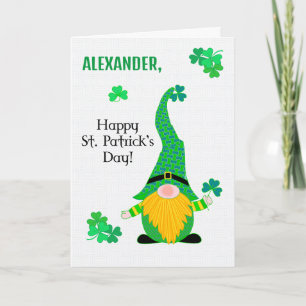 Carte Nom personnalisé St Patrick's Fun Leprechaun Card