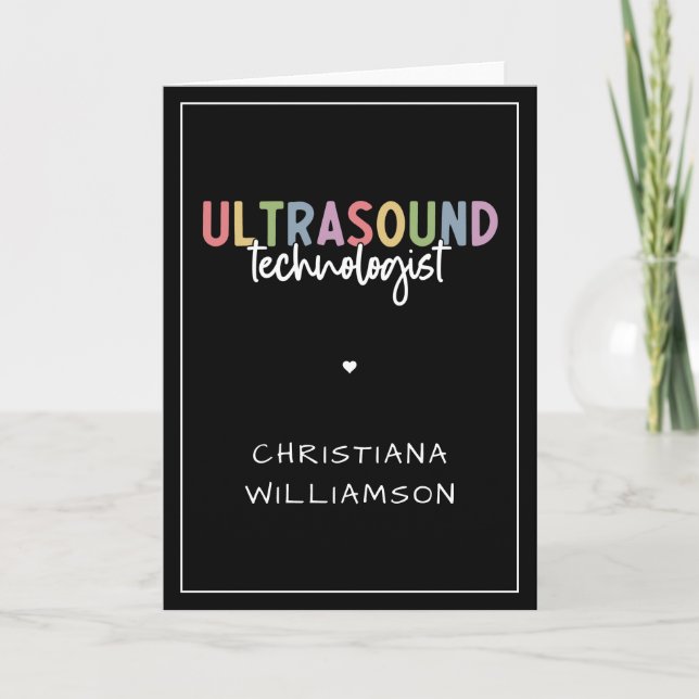 Carte Nom personnalisé Ultrasound Technologist Cadeaux (Devant)