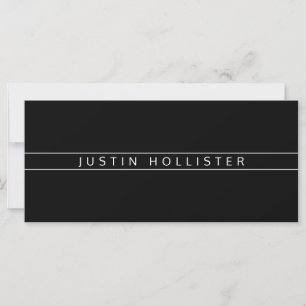 Carte Nom professionnel   Noir avec texte blanc