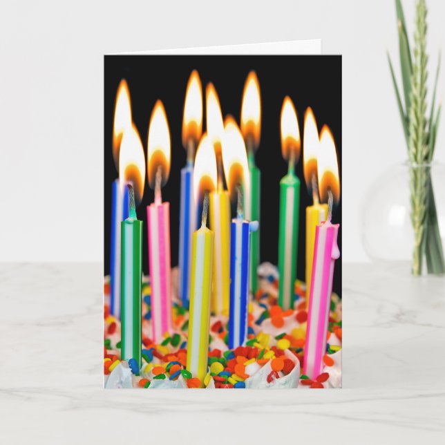 Carte Nombreuses bougies de gâteaux d'anniversaire (Devant)